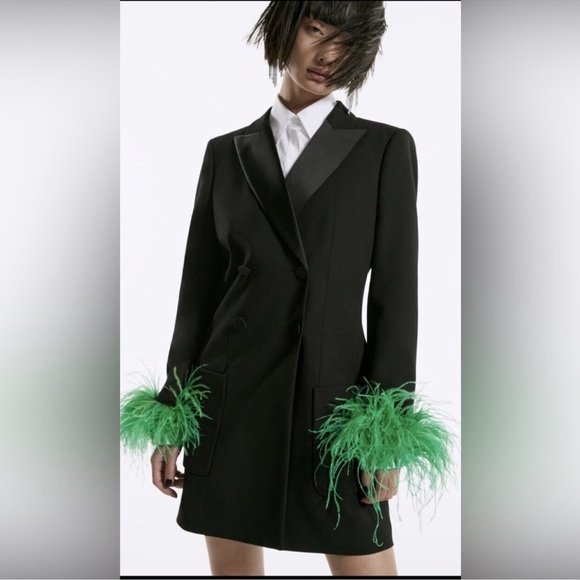 ZARA LAPEL COLLAR DRESS JACKET - Picture 5 of 9